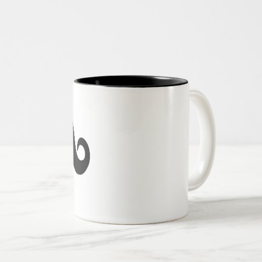 gerade eine Schnurrbart-Tasse Zweifarbige Tasse (VorderseiteRechts)