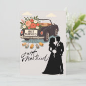 Gerade erst Hochzeit Feierparty Einladung (Stehend Vorderseite)