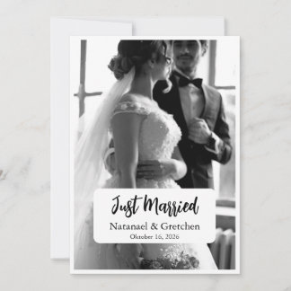 Gerade erst verheiratet - elegante Hochzeitsfoto-A Einladung