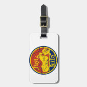 Gerade Fahrmotorräder rotes Blaues und gelb Gepäckanhänger (Vorderseite vertikal)