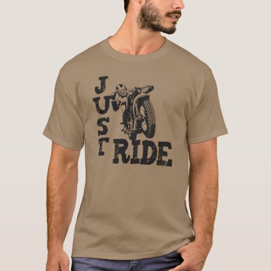 Gerade FahrVintager Motorrad-T - Shirt (Vorderseite)
