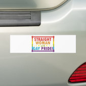 Gerade Frau mit Gay Pride Autoaufkleber (Auf Auto)