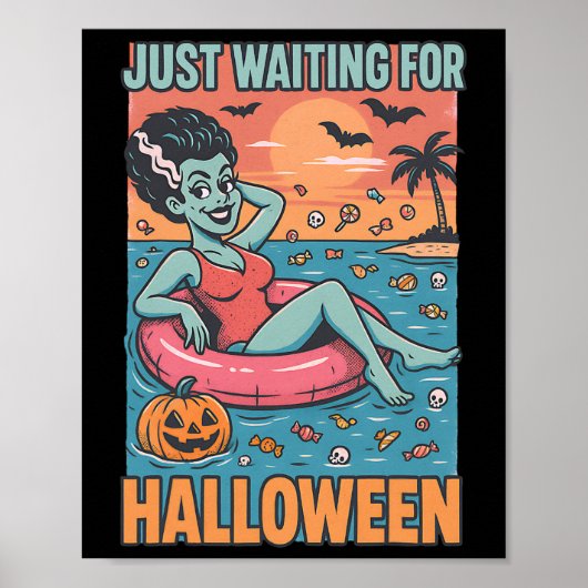 Gerade für Halloween Frankensteins Bride Gewartet Poster (Vorne)