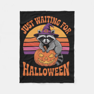 Gerade für Halloween Raccoon Pumpkin Hexe H Gewart Fleecedecke