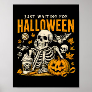 Gerade für Halloween Skeleton Spooky-Saison Gewart Poster