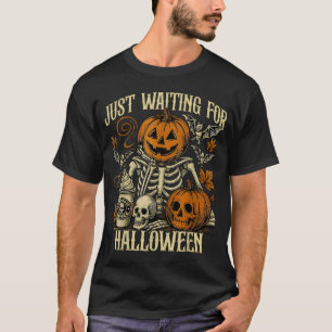 Gerade für Halloween Skeleton Spooky-Saison Gewart T-Shirt