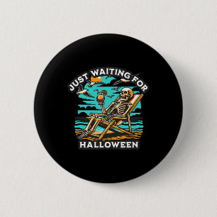 Gerade für Halloween Spooky Skeleton Summer Gewart Button