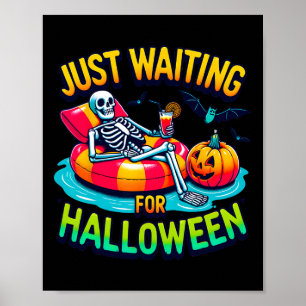 Gerade für Halloween Spooky Skeleton Summer Gewart Poster