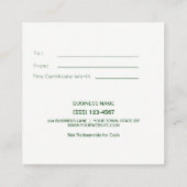 Gerade für Sie Rabattkarte (Rückseite)