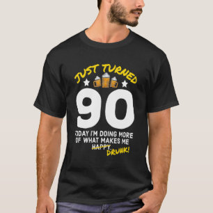 Gerade gedreht 90 Bier Drinking 90. Geburtstag Bet T-Shirt