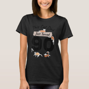 Gerade gedreht 90 Cat Vater Tag 90. Katze Geburtst T-Shirt
