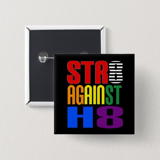 Gerade gegen Verbündeten des Hass-LGBT Button (Vorne & Hinten)