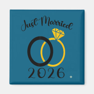 Gerade geheiratet 2026 Hochzeitsring passende Flit Magnet