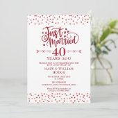 Gerade geheiratet 40. Hochzeitstag Einladung (Stehend Vorderseite)