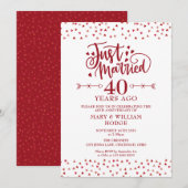 Gerade geheiratet 40. Hochzeitstag Einladung (Vorne/Hinten)