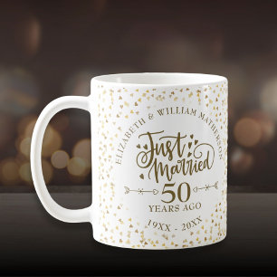Gerade geheiratet 50. Hochzeitsjubiläum Goldene He Kaffeetasse