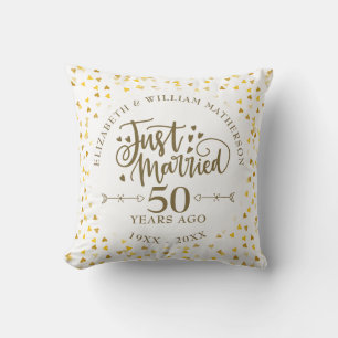 Gerade geheiratet: 50. Hochzeitsjubiläum Kissen