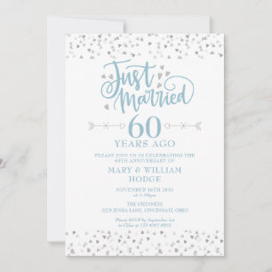 Gerade geheiratet 60. Hochzeitstag Einladung