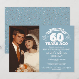 Gerade geheiratet 60. Hochzeitstag Foto Einladung