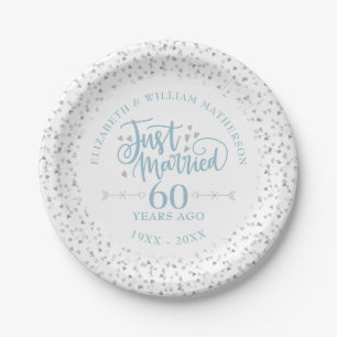 Gerade geheiratet 60. Hochzeitstag Pappteller