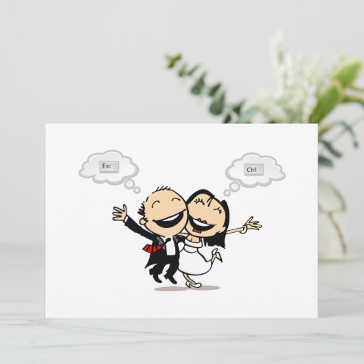 Gerade geheiratet einladung (Stehend Vorderseite)