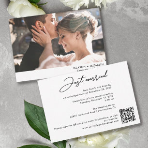 Gerade geheiratet Elopement Hochzeitsfoto QR-Code