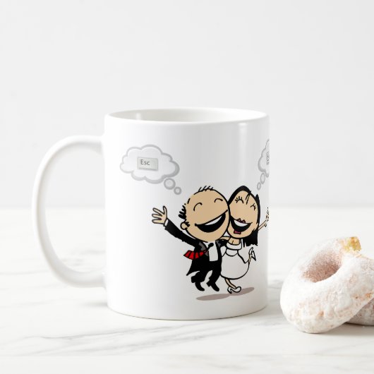 Gerade geheiratet kaffeetasse (Mit Donut)