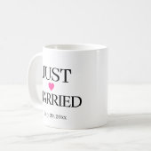 Gerade geheiratet mit individuellem Datum Kaffeetasse (Vorderseite Links)