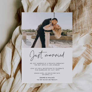 Gerade geheiratet Moderne Hochzeitsanzeige Einladung