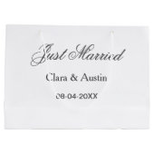 Gerade geheiratet Name des Paares Datum Jahr Hochz Große Geschenktüte (Rückseite)