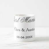 Gerade geheiratet Name des Paares Datum Jahr Hochz Kaffeetasse (Mittel)