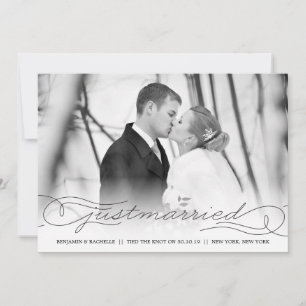 Gerade geheiratet Schwarze Hochzeitsankündigung Fo Ankündigung