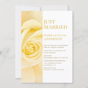 Gerade geheiratete gelbe Rose Hochzeitsempfang Einladung
