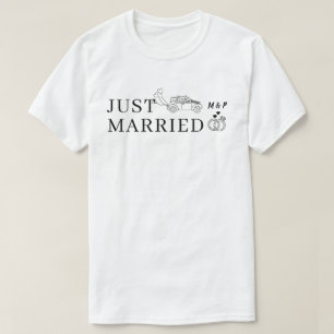 Gerade geheirateter Herr und Frau Flitterwochen, F T-Shirt