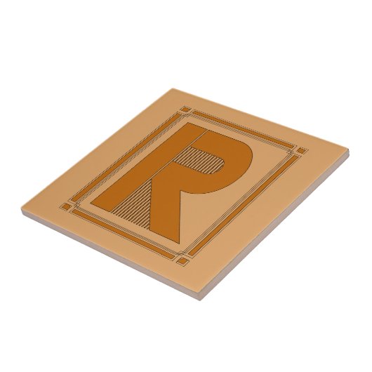 Gerade Geraden Kunst-Deko mit Monogramm, Buchstabe Fliese (Seite)