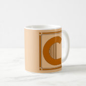 Gerade Geraden Kunst-Deko mit Monogramm, Buchstabe Kaffeetasse (VorderseiteRechts)