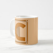 Gerade Geraden Kunst-Deko mit Monogramm, Buchstabe Kaffeetasse (Vorderseite Links)