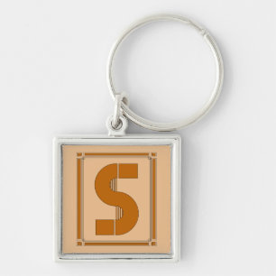 Gerade Geraden Kunst-Deko mit Monogramm, Buchstabe Schlüsselanhänger