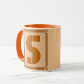 Gerade Geraden Kunst-Deko mit Monogramm, Buchstabe Tasse (Vorderseite Links)