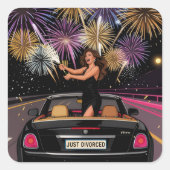 Gerade Geschieden Aufkleber Scheidungsfeier Celebr (Vorderseite)