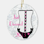 Gerade geschiedene Korsett-Weihnachtsverzierung Keramikornament (Links)