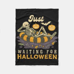 Gerade Gewartet für Halloween Spooky Skeleton Tric Fleecedecke