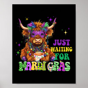 Gerade Gewartet für Mardi Gras Kuh Bead Mardi Gras Poster
