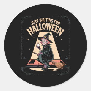 Gerade Gewartet Halloween Halloween-Angebotssommer Runder Aufkleber