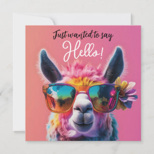 Gerade gewollt, um Hallo bunt Llama Design sagen Feiertagskarte