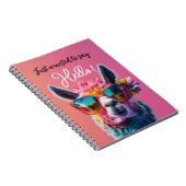 Gerade gewollt, um Hallo bunt Llama Design sagen Notizblock (Rechte Seite)