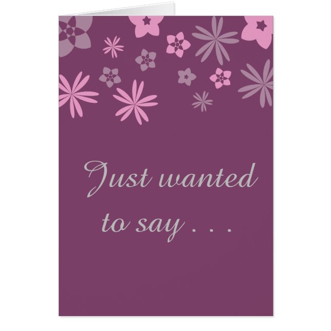 Gerade gewollt, um zu sagen…. Liebe I Sie (Vorne)