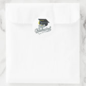 Gerade graduiert! runder aufkleber (Tasche)