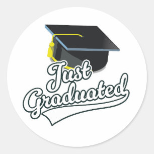 Gerade graduiert! runder aufkleber
