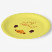 Gerade Hatted New Baby Yellow Chick Pappteller (Schrägansicht)